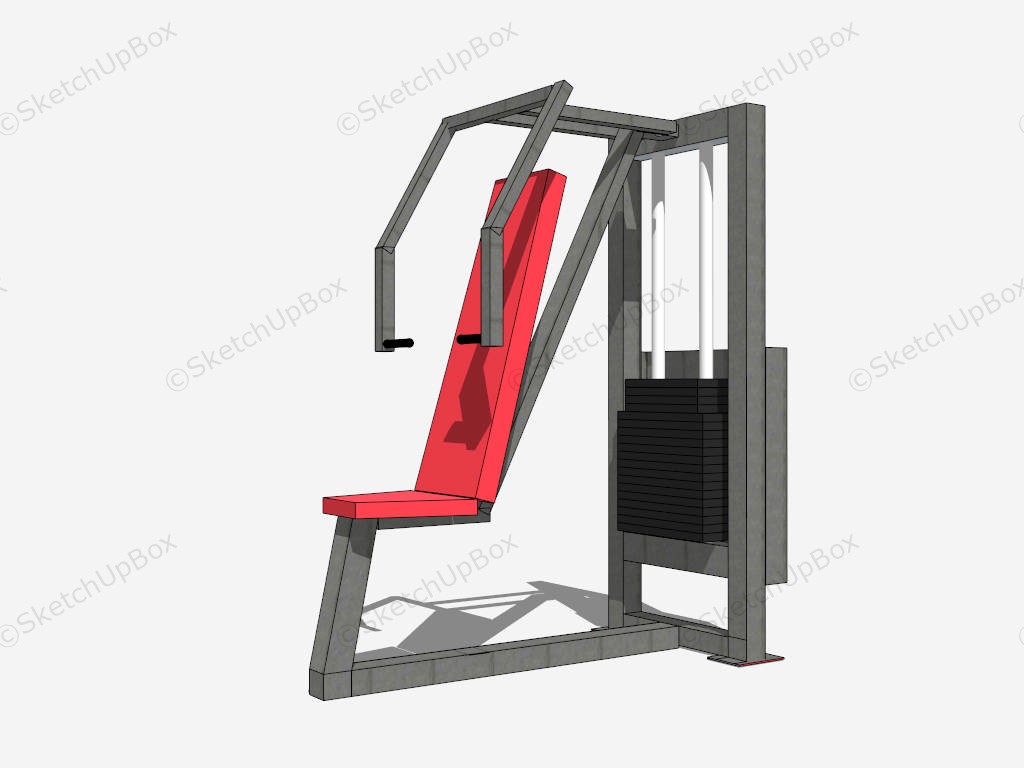 Seated Chest Press Machine sketchup model preview - SketchupBox