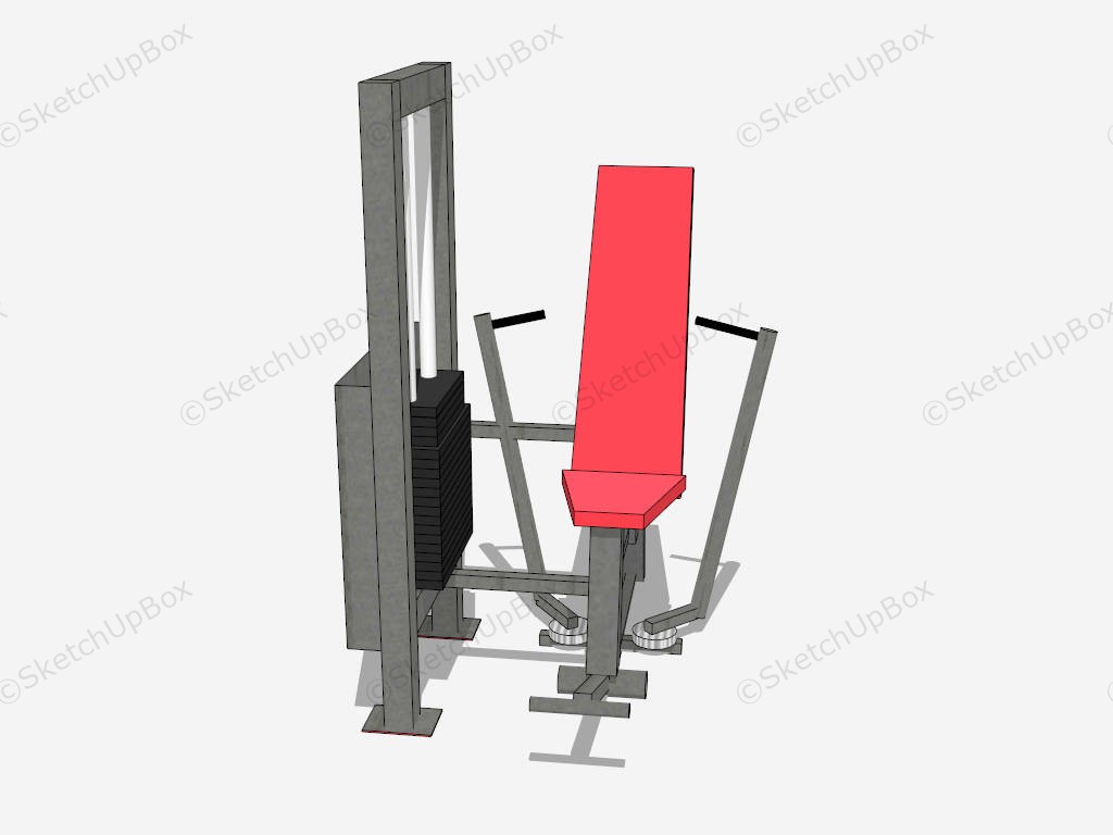 Horizontal Chest Press Machine sketchup model preview - SketchupBox