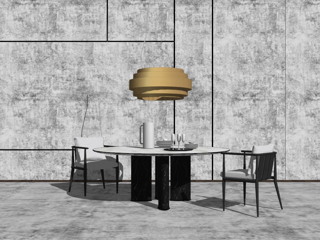 Industrial Dining Room Idea sketchup model preview - SketchupBox
