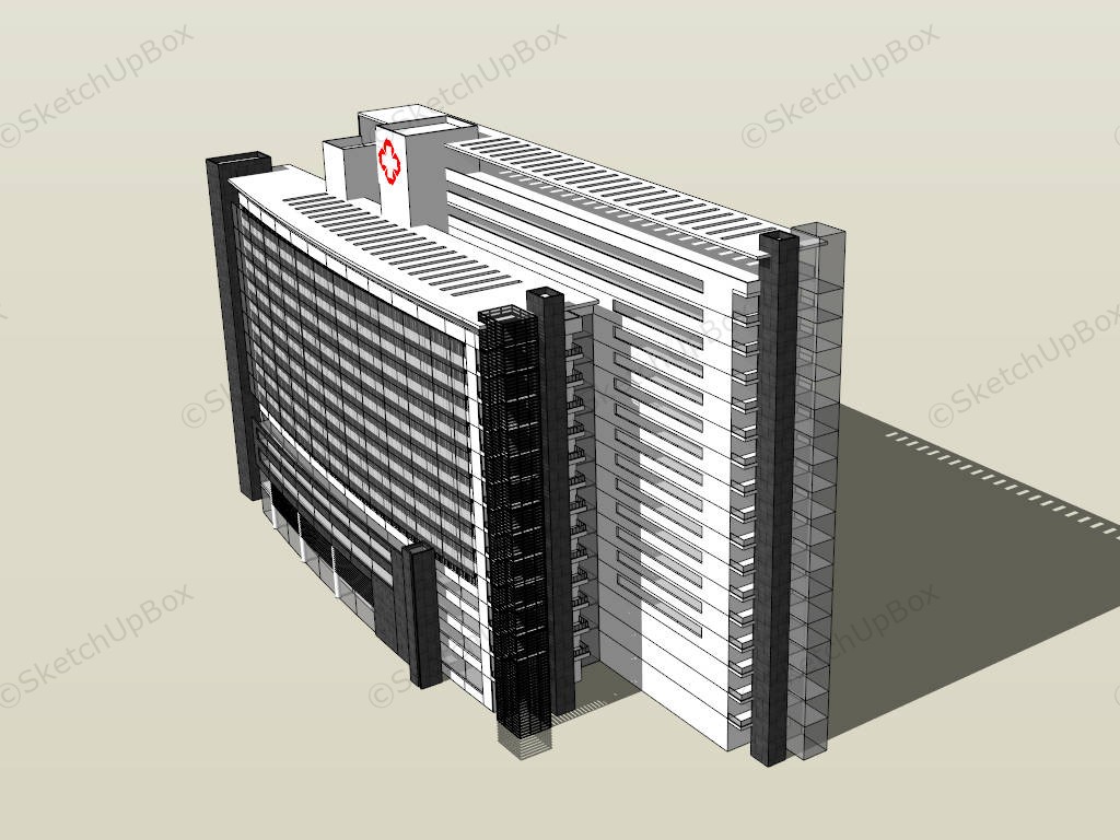 Modern Hospital Design Concept sketchup model preview - SketchupBox