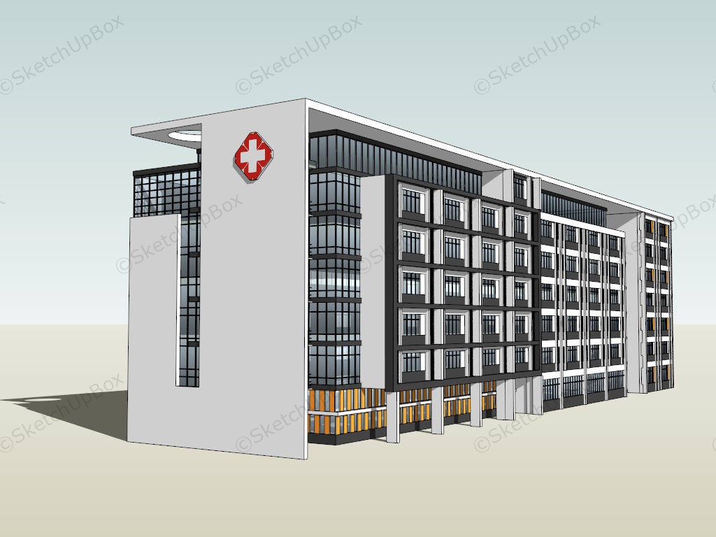 Hospital Medical Office Building sketchup model preview - SketchupBox