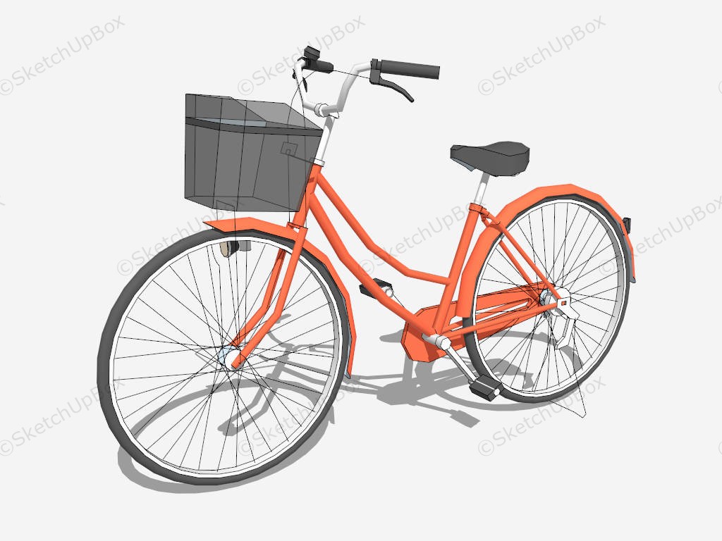 Orange Cruiser Bicycle sketchup model preview - SketchupBox