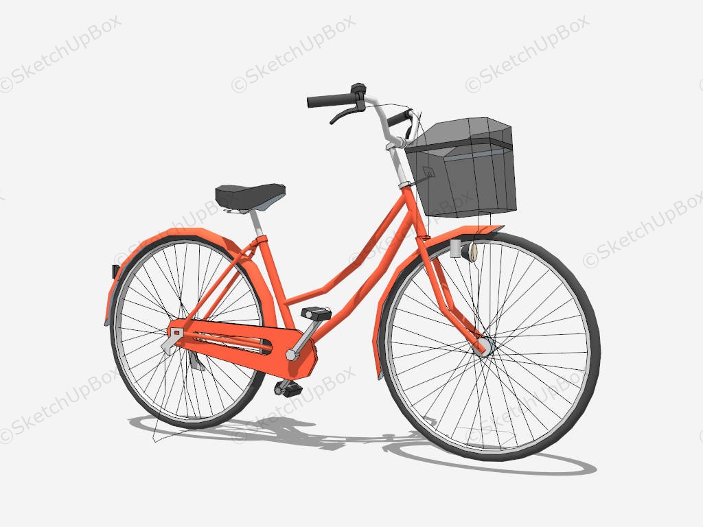 Orange Cruiser Bicycle sketchup model preview - SketchupBox