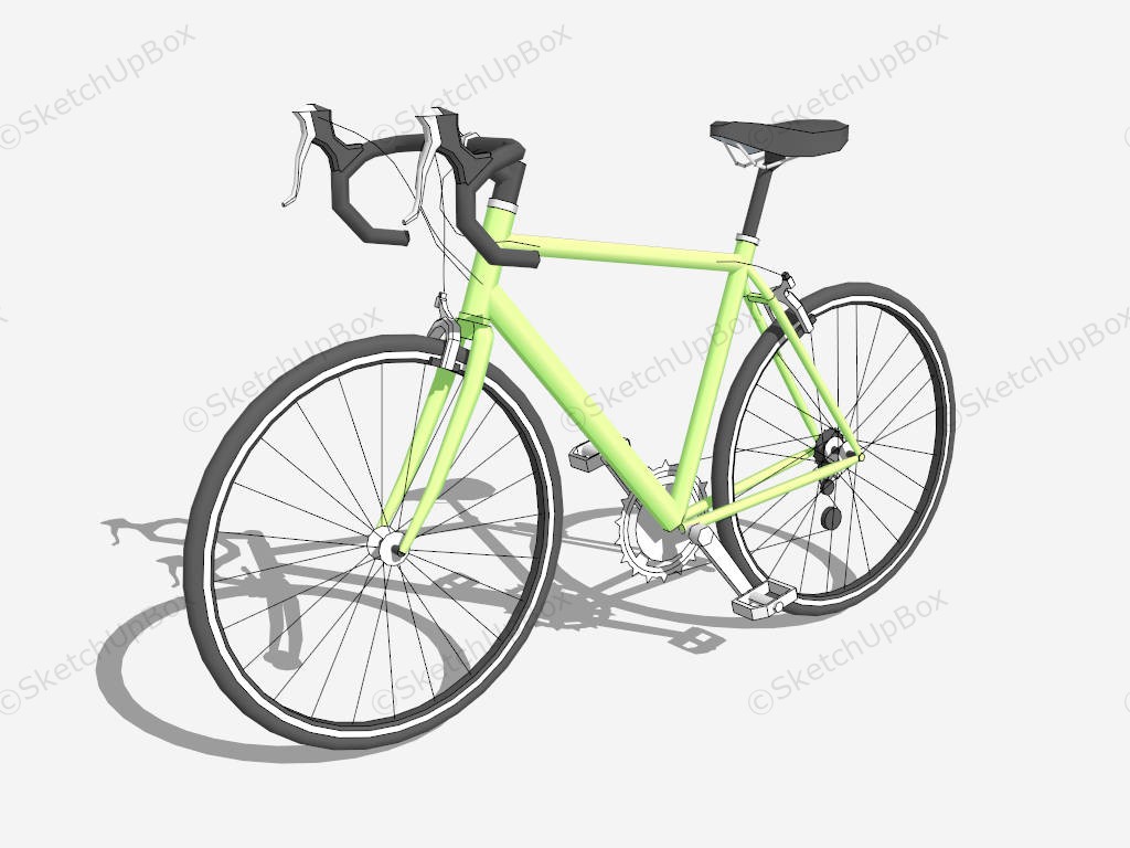 Green Racing Bike sketchup model preview - SketchupBox