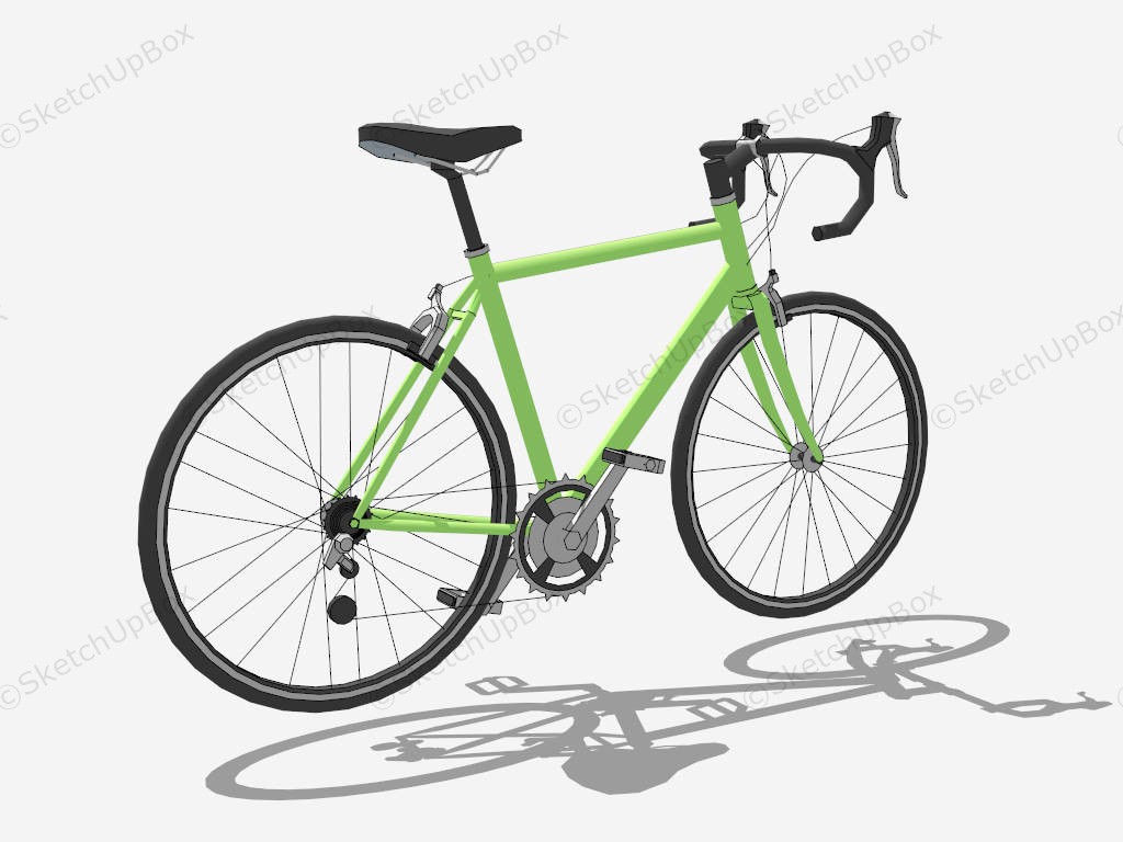 Green Racing Bike sketchup model preview - SketchupBox