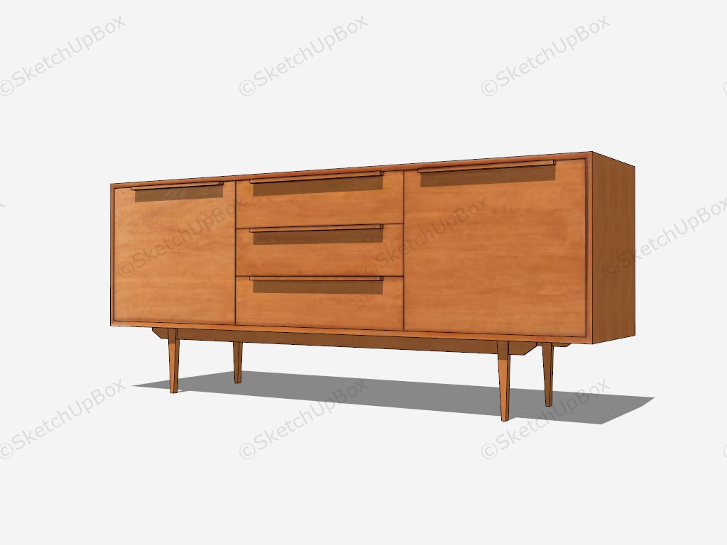 TV Cabinet With Doors sketchup model preview - SketchupBox