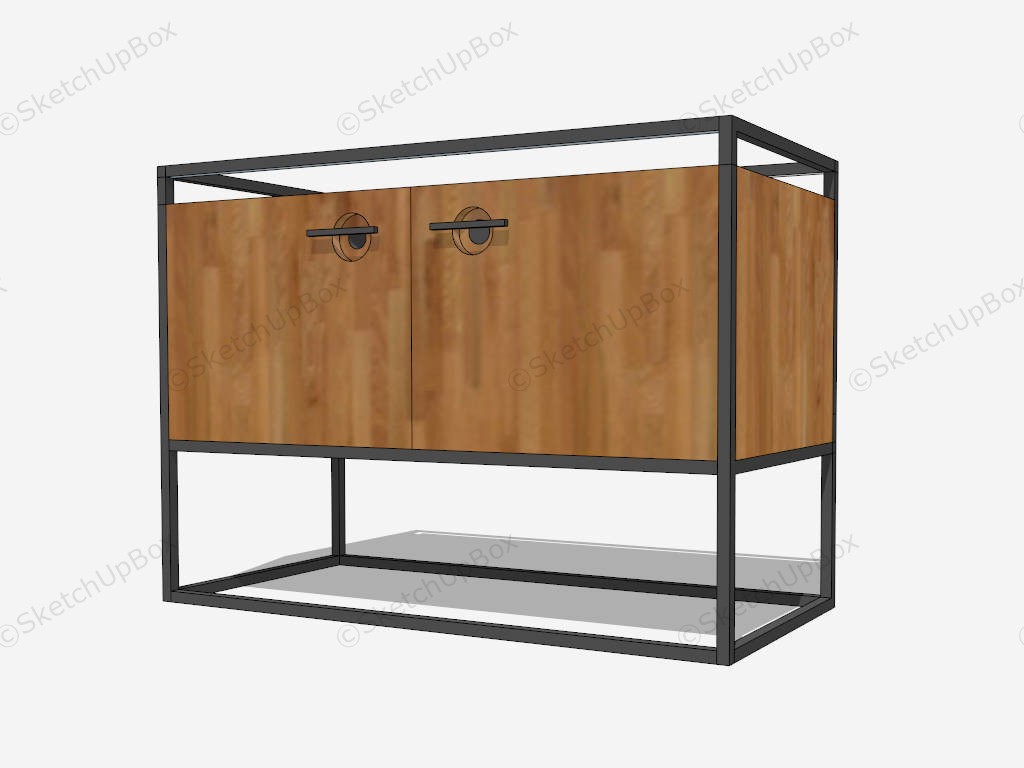 Industrial Rustic Console Cabinet sketchup model preview - SketchupBox