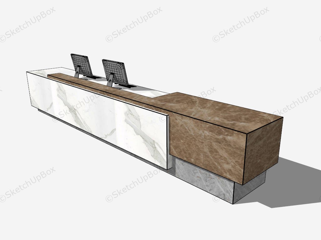 Hotel Reception Desk Design Idea sketchup model preview - SketchupBox