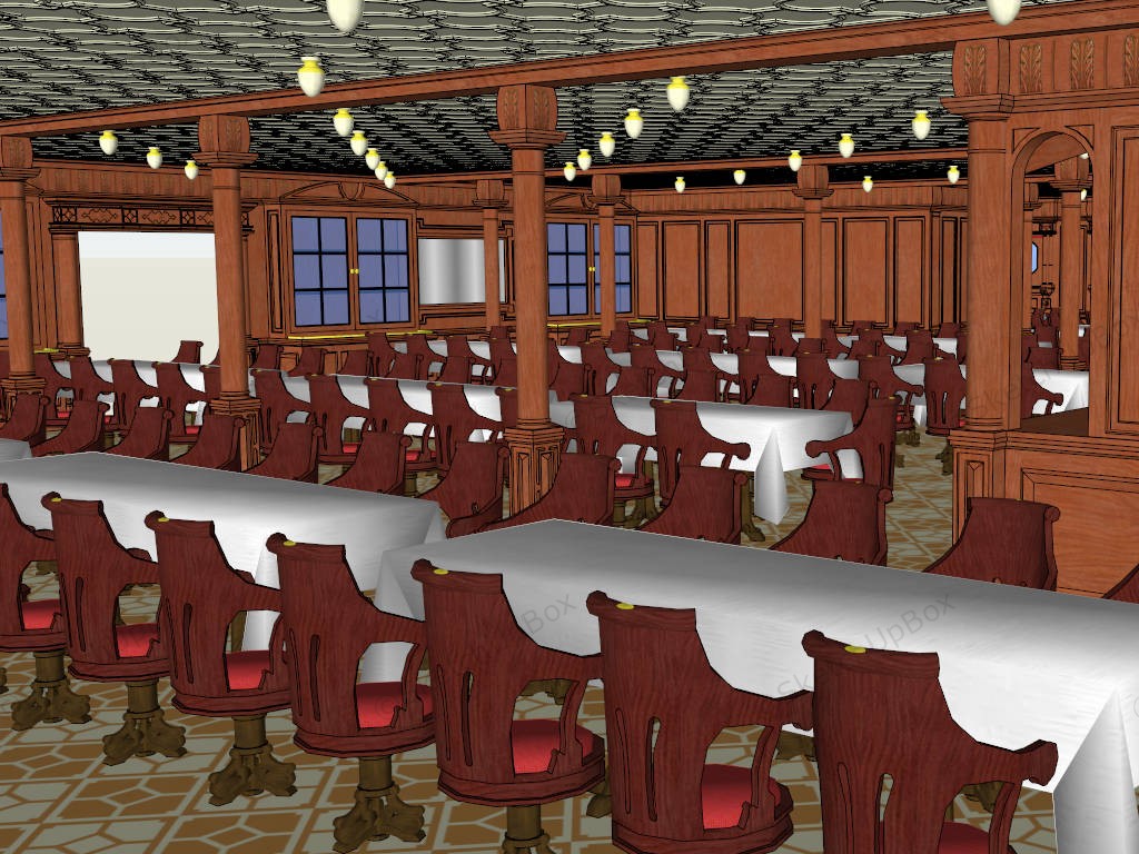 Historic Banquet Hall sketchup model preview - SketchupBox