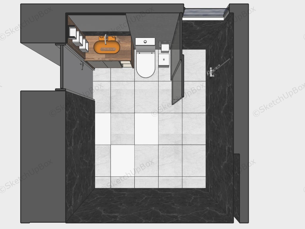 Black And Grey Bathroom Ideas sketchup model preview - SketchupBox