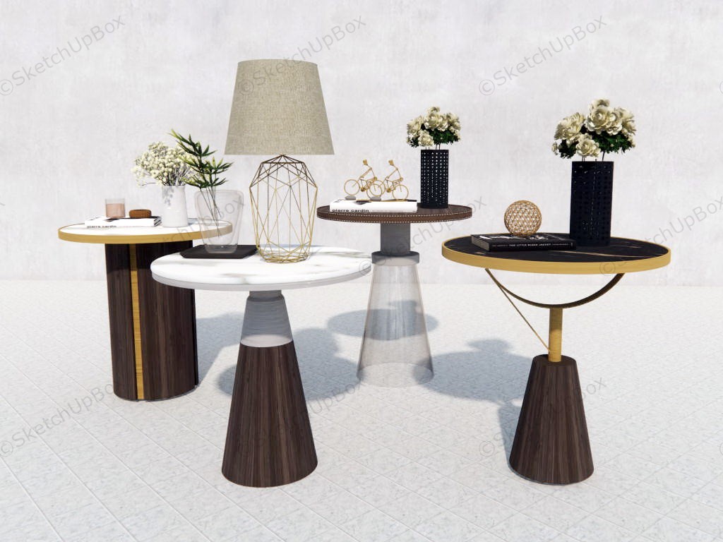 Elegant Side Tables Collection sketchup model preview - SketchupBox