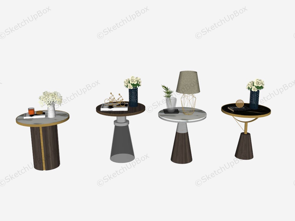 Elegant Side Tables Collection sketchup model preview - SketchupBox