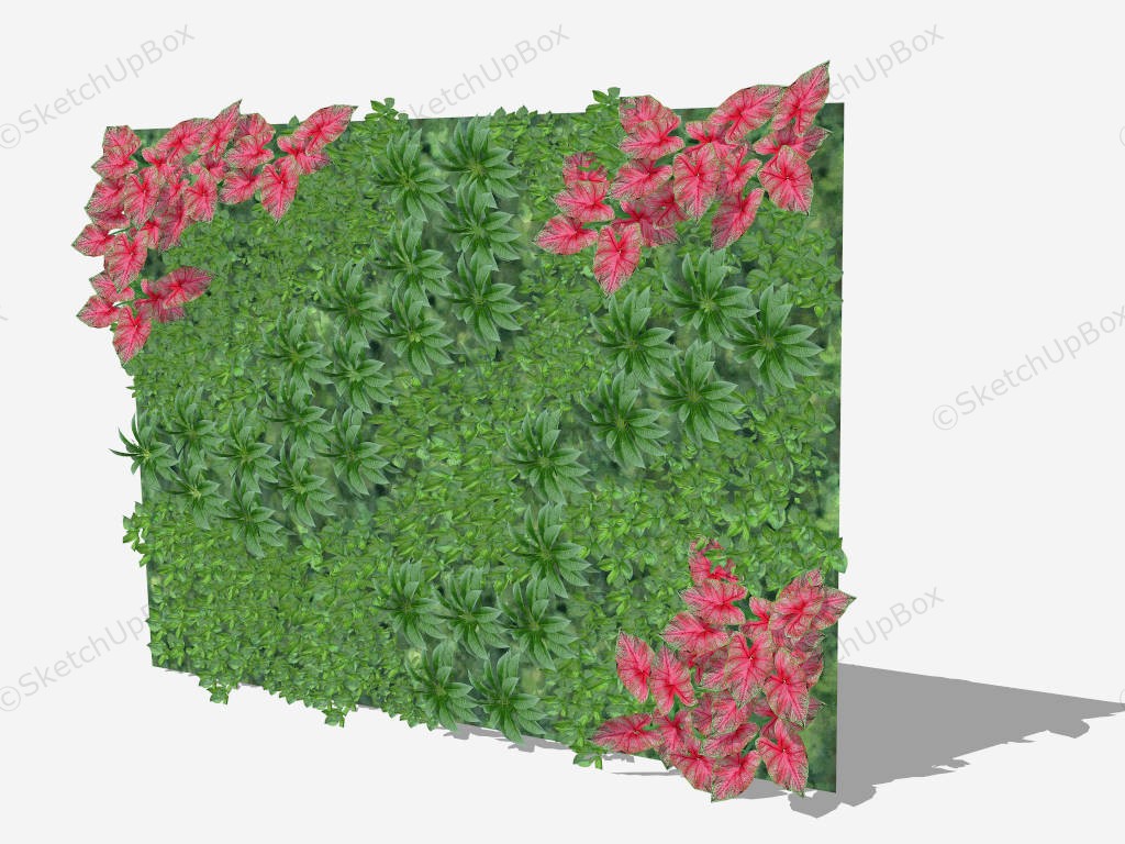 Green Wall With Flowers sketchup model preview - SketchupBox