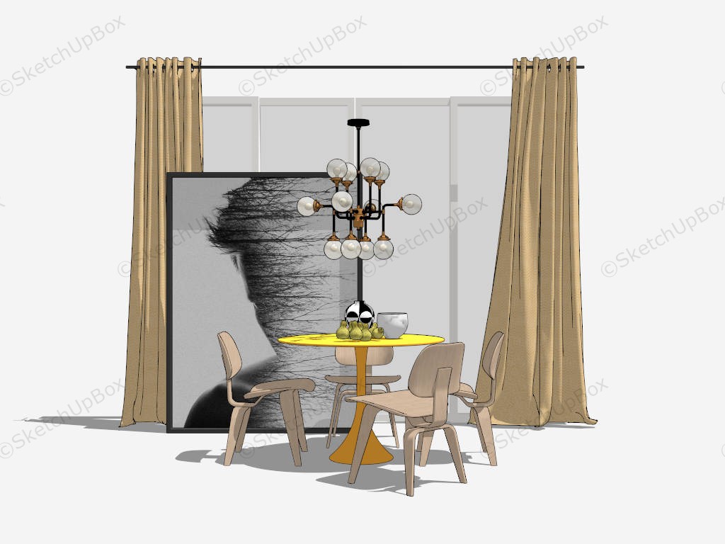 Small Round Dining Room Ideas sketchup model preview - SketchupBox