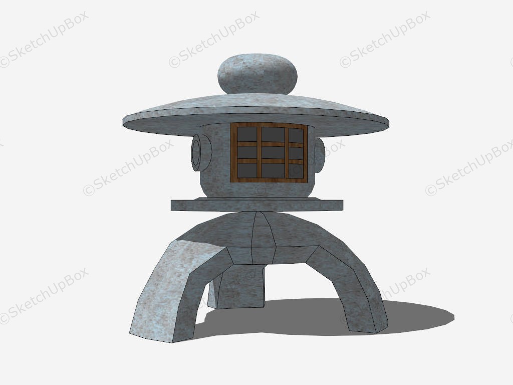 Japanese Antique Yukimi Lantern sketchup model preview - SketchupBox