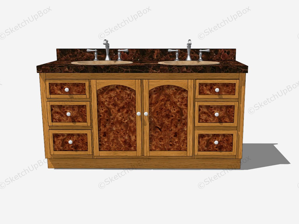 Brown Marble Bathroom Vanity sketchup model preview - SketchupBox