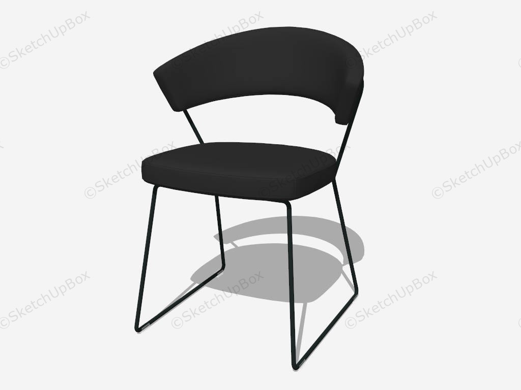 Leather And Metal Dining Chair sketchup model preview - SketchupBox