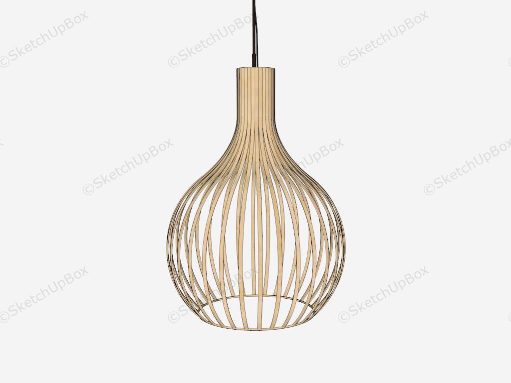 Gourd Shaped Bamboo Pendant Light sketchup model preview - SketchupBox