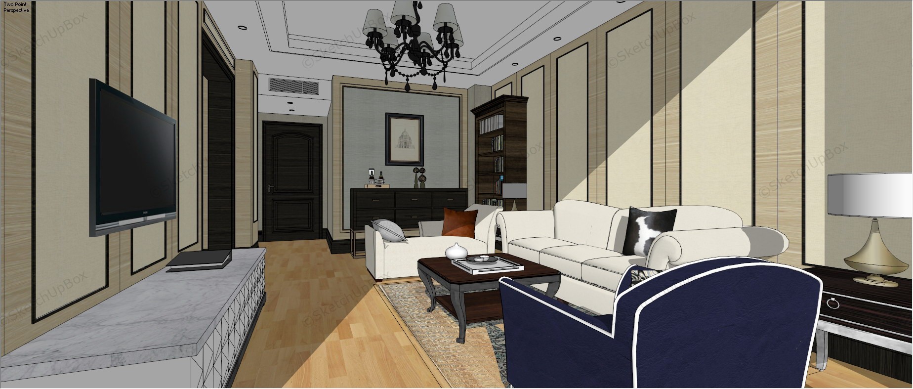 Executive Suite Hotel Room Design sketchup model preview - SketchupBox