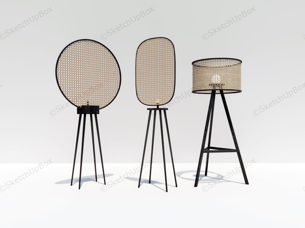 Creative Rattan Floor Lamps sketchup model preview - SketchupBox