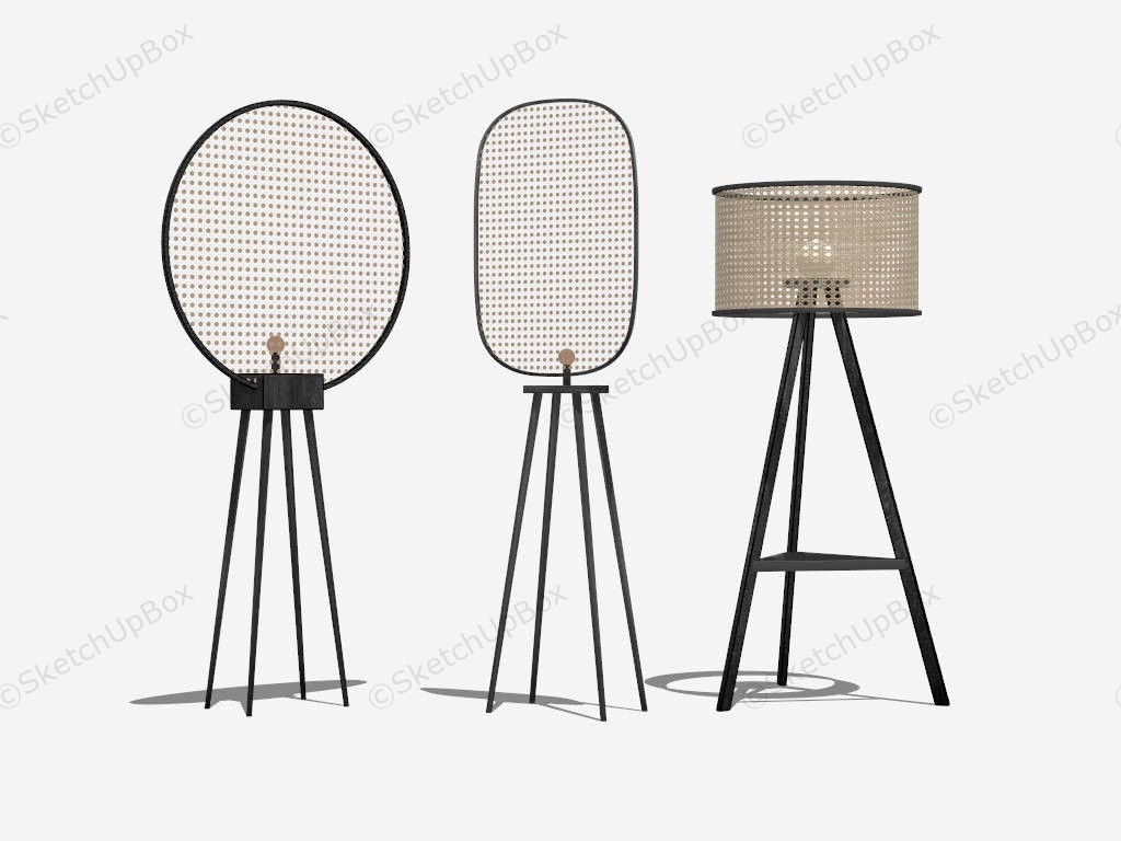 Creative Rattan Floor Lamps sketchup model preview - SketchupBox