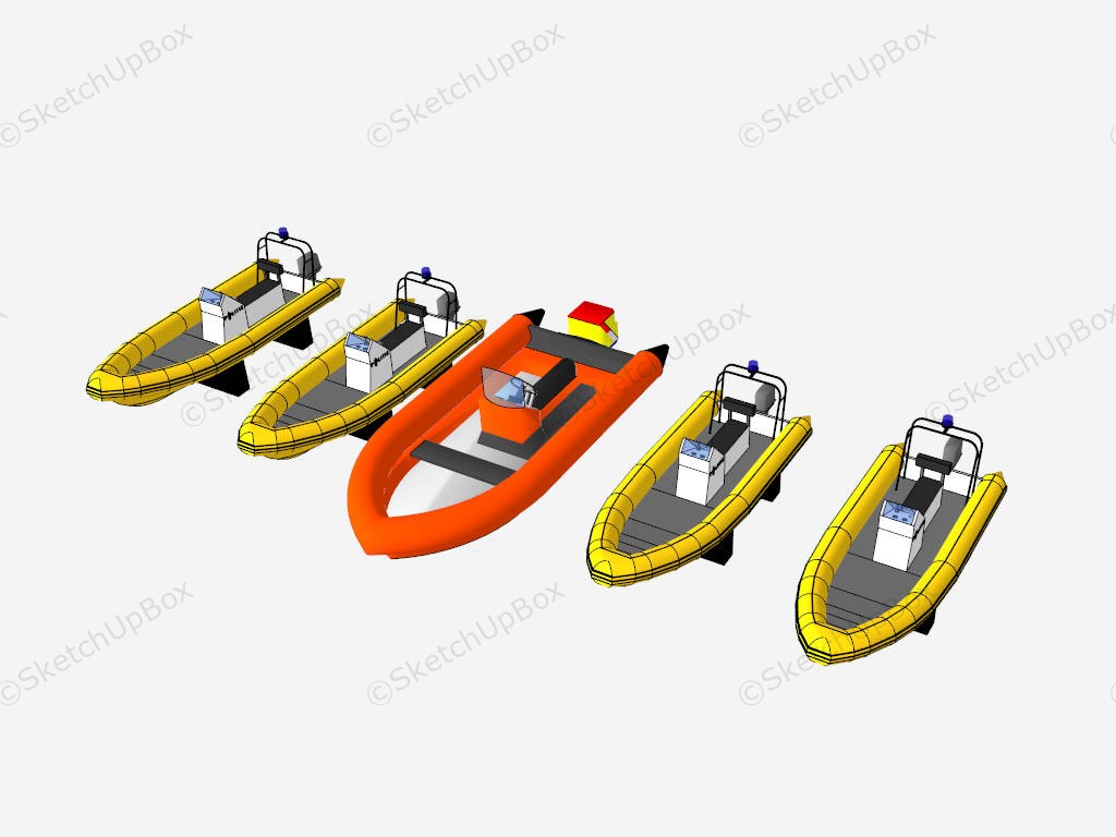 Small Motor Boats sketchup model preview - SketchupBox