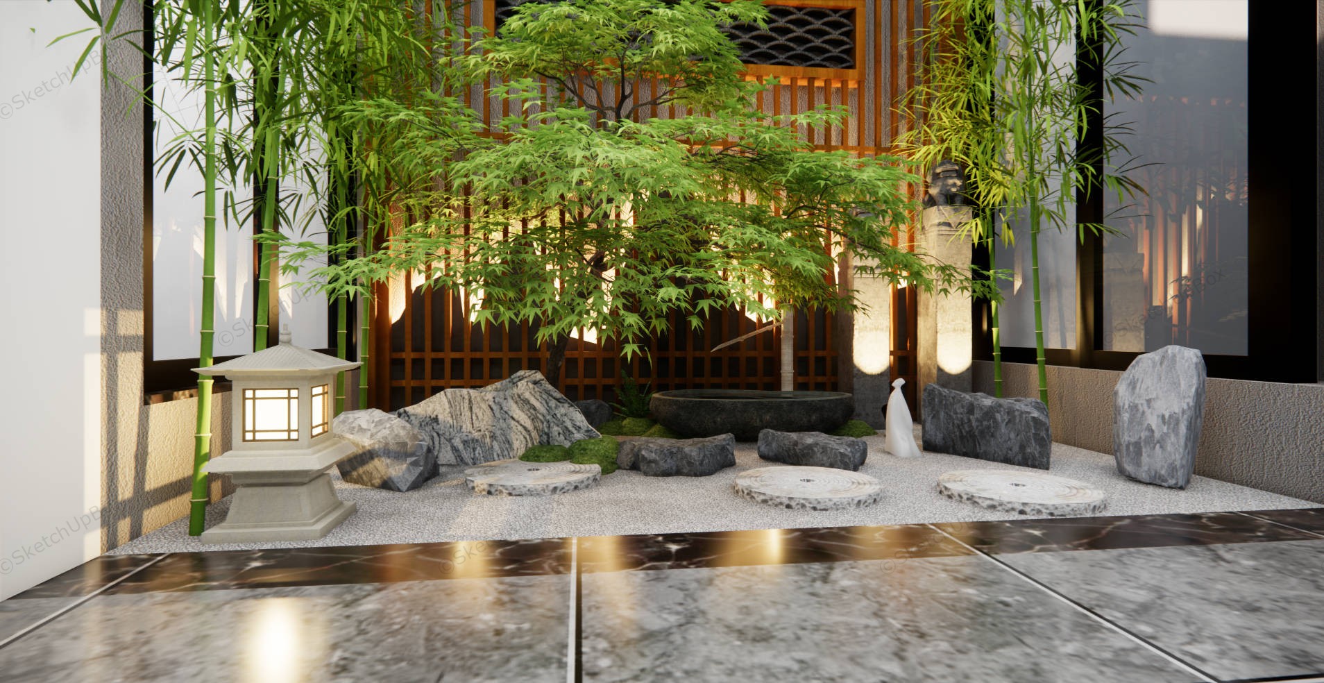 Indoor Zen Garden Ideas sketchup model preview - SketchupBox
