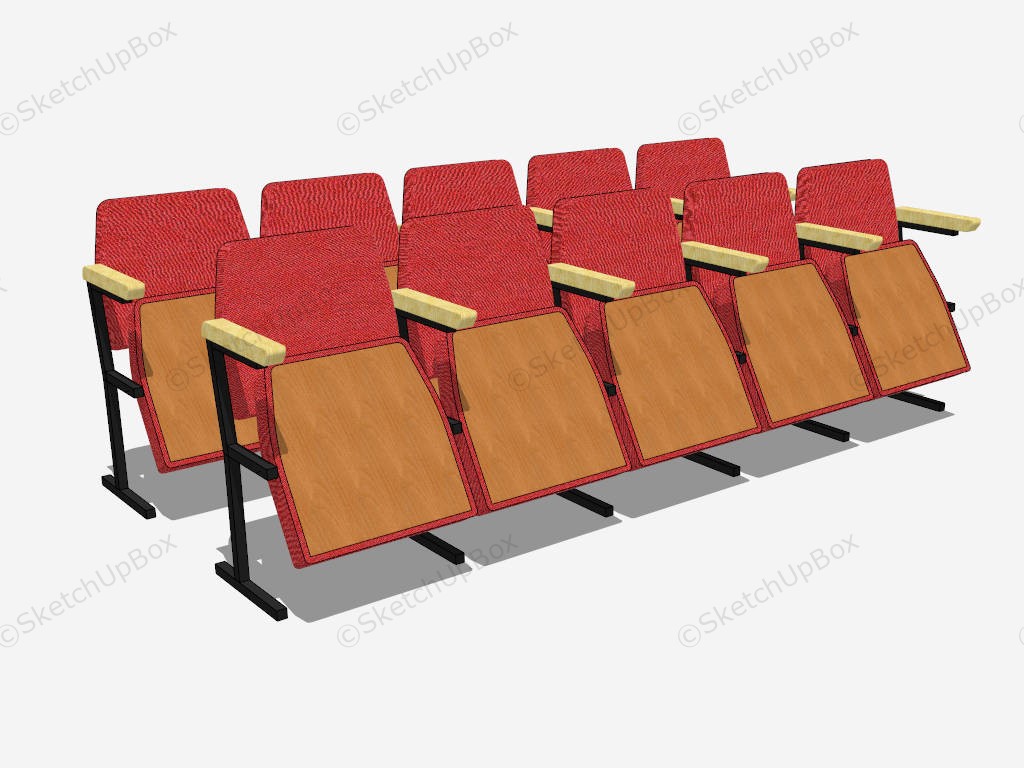 Red Fabric Movie Theater Seat sketchup model preview - SketchupBox