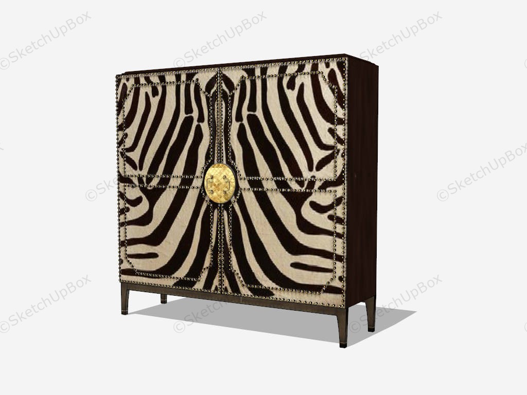 Zebra Stripe Console Cabinet sketchup model preview - SketchupBox
