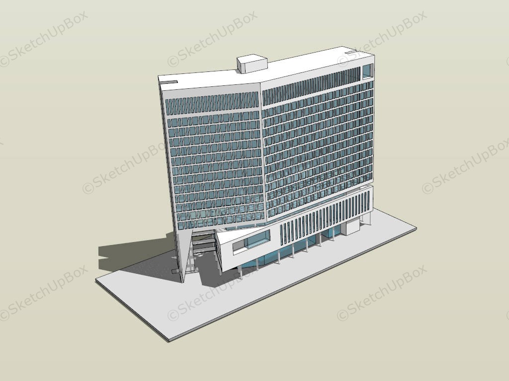 Hospital Architecture Exterior Design sketchup model preview - SketchupBox