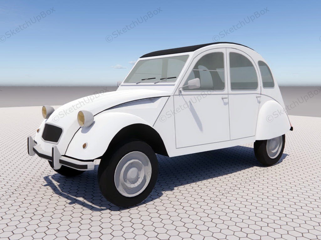 Citroen 2CV sketchup model preview - SketchupBox