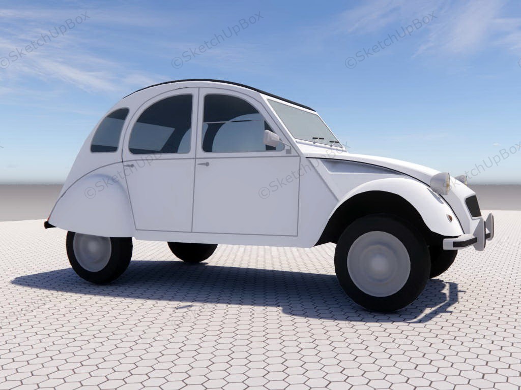 Citroen 2CV sketchup model preview - SketchupBox