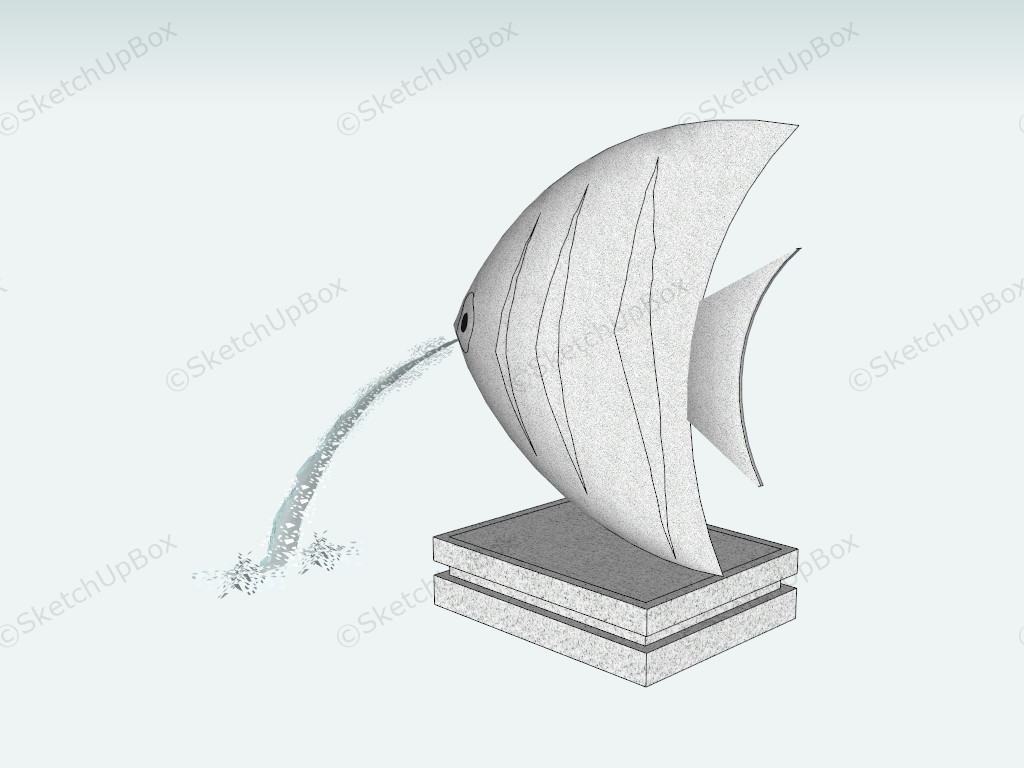 Fish Fountain sketchup model preview - SketchupBox