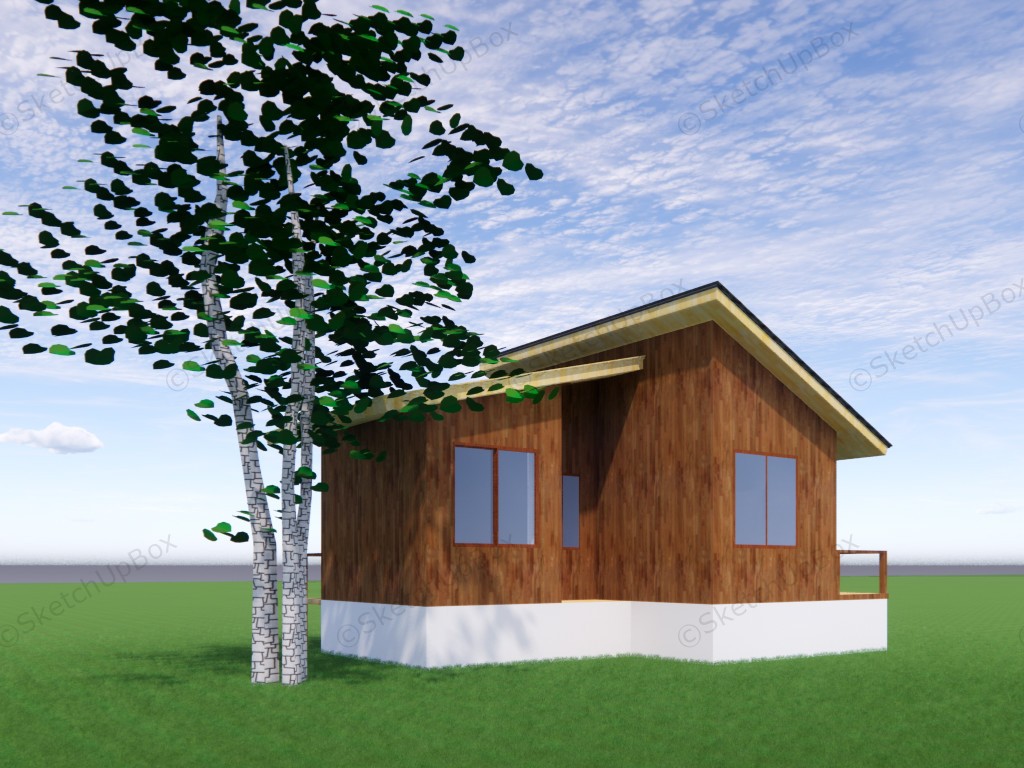 Tiny Wood Cabin sketchup model preview - SketchupBox