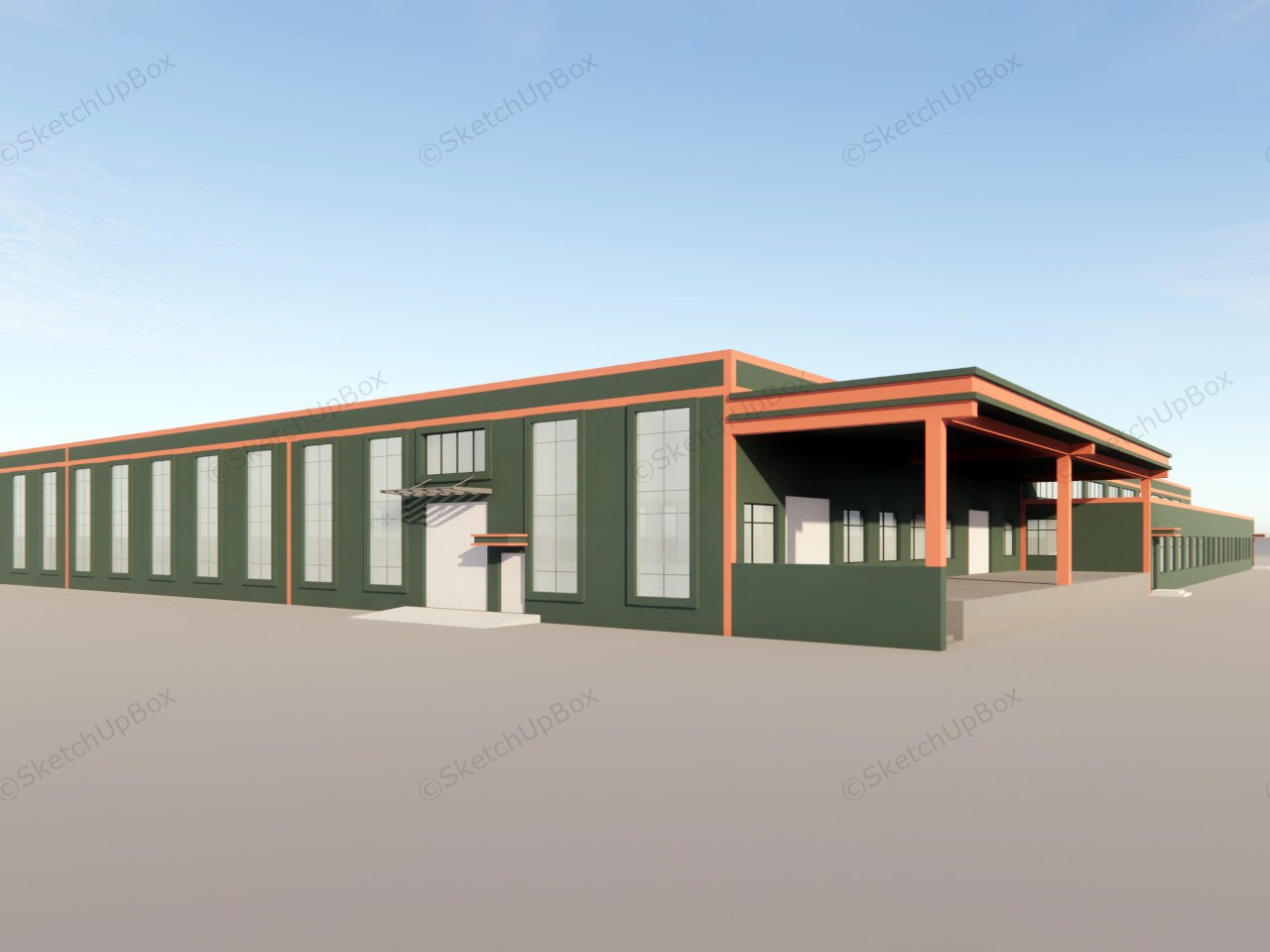 Warehouse Logistics Buildings sketchup model preview - SketchupBox
