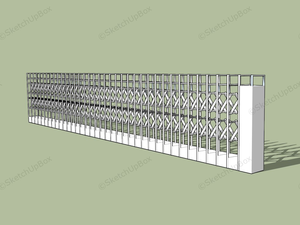 Retractable Metal Gate sketchup model preview - SketchupBox