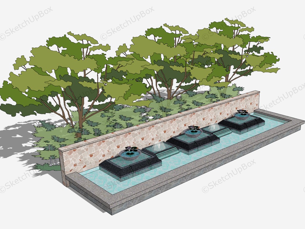 Garden Fountains And Water Feature sketchup model preview - SketchupBox