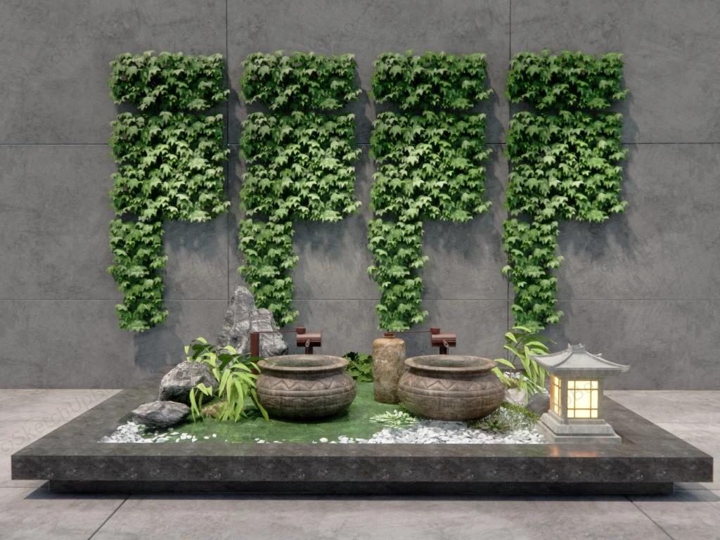 Small Indoor Zen Garden Design sketchup model preview - SketchupBox