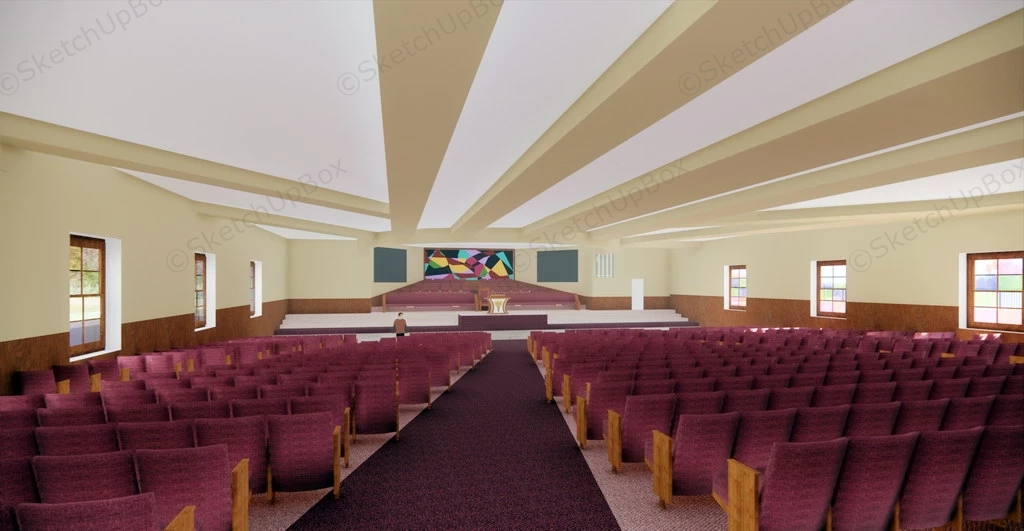 Modern Church Exterior And Interior Design sketchup model preview - SketchupBox