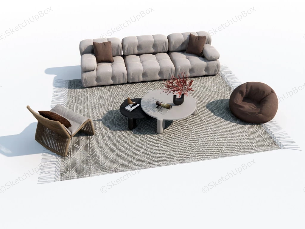Bean Bag Sofa Living Room Idea sketchup model preview - SketchupBox