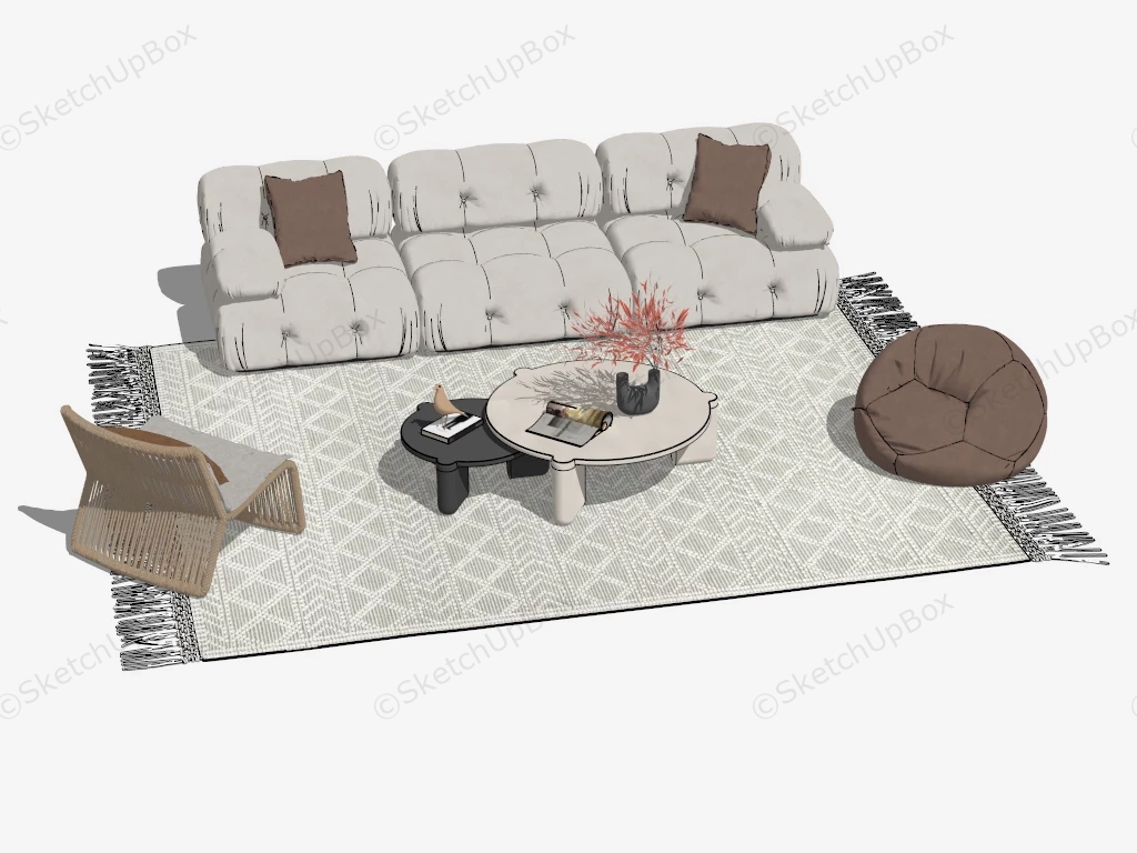 Bean Bag Sofa Living Room Idea sketchup model preview - SketchupBox