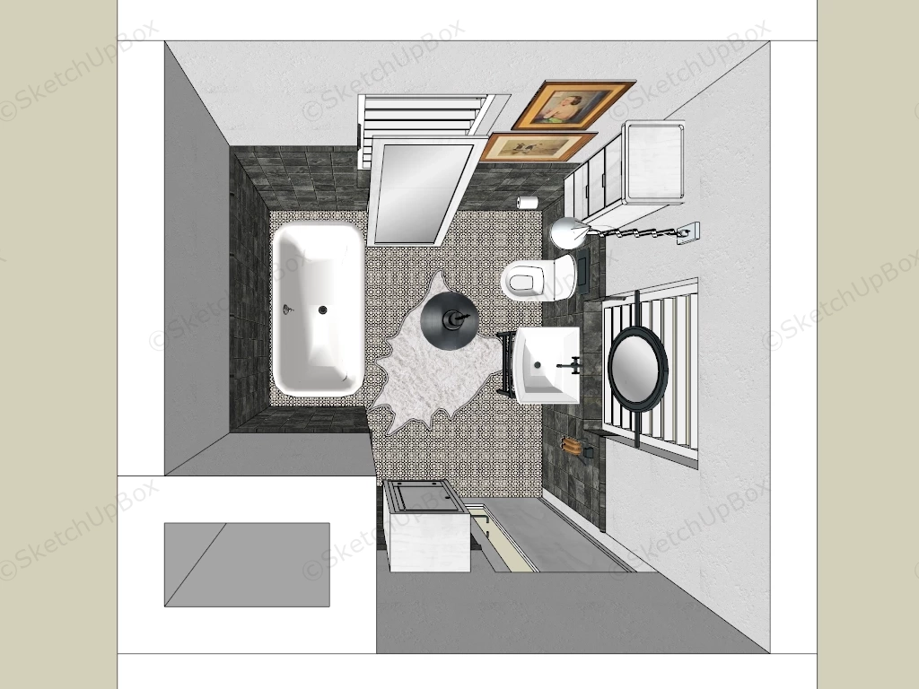 Modern Vintage Bathroom Ideas sketchup model preview - SketchupBox