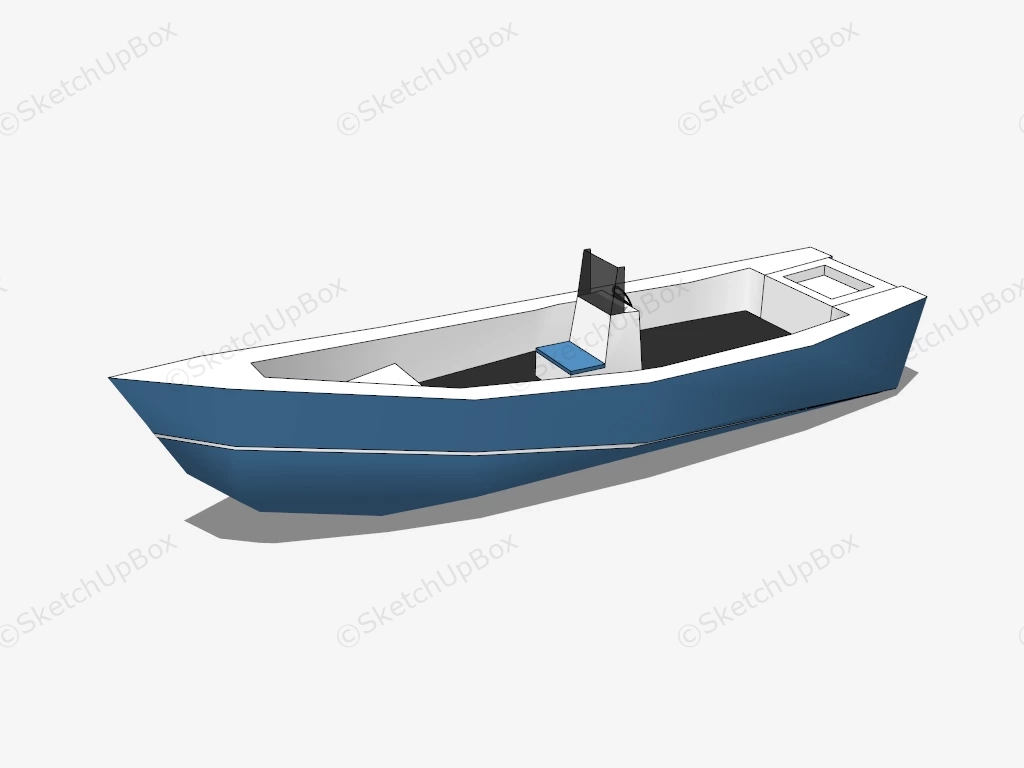Blue Moto Boat sketchup model preview - SketchupBox
