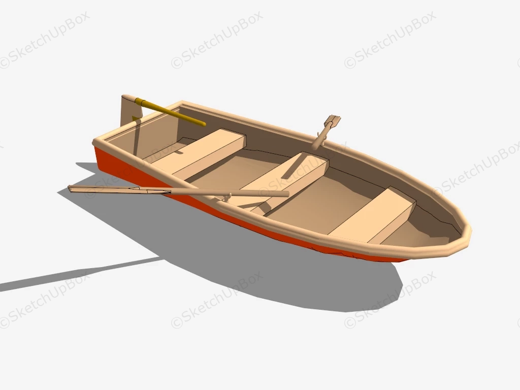 Wooden Rowboat sketchup model preview - SketchupBox