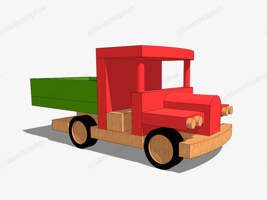 Wooden Toy Truck sketchup model preview - SketchupBox