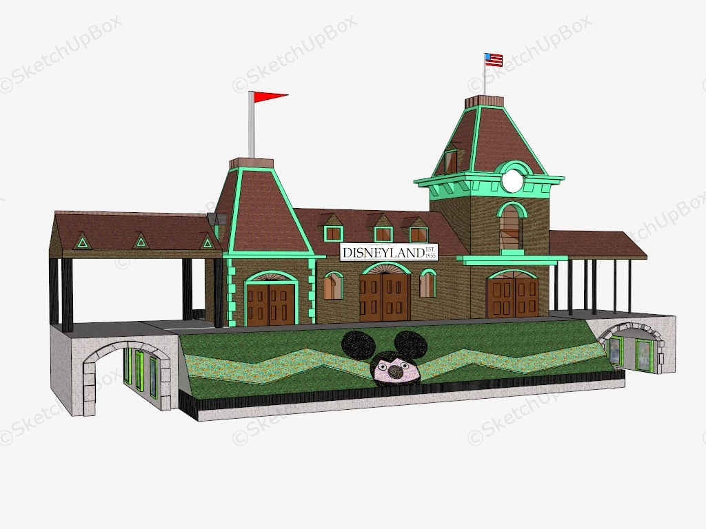 Disneyland Park Entrance sketchup model preview - SketchupBox