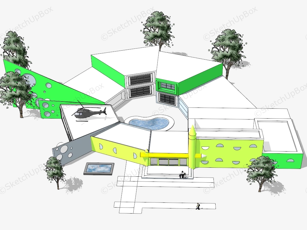 Preschool Design Education Architecture sketchup model preview - SketchupBox