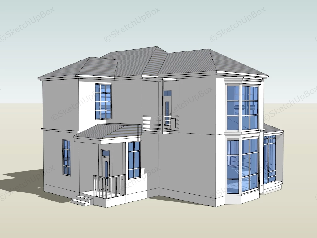 House With Sunroom sketchup model preview - SketchupBox