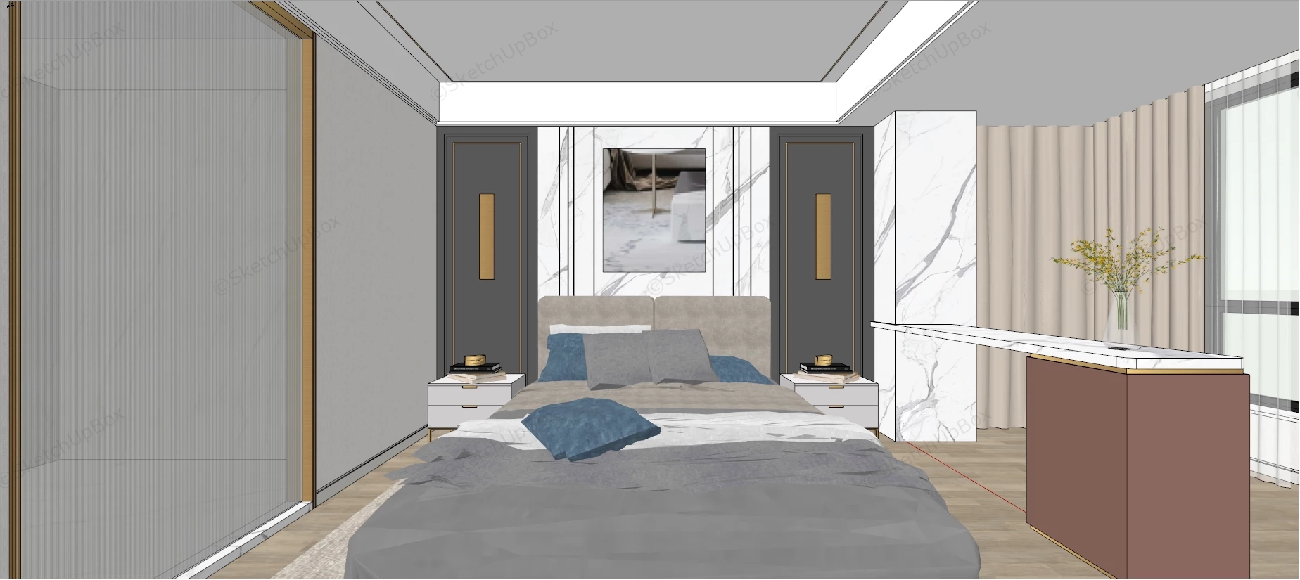 2 Bedroom Apartment Interior Design sketchup model preview - SketchupBox