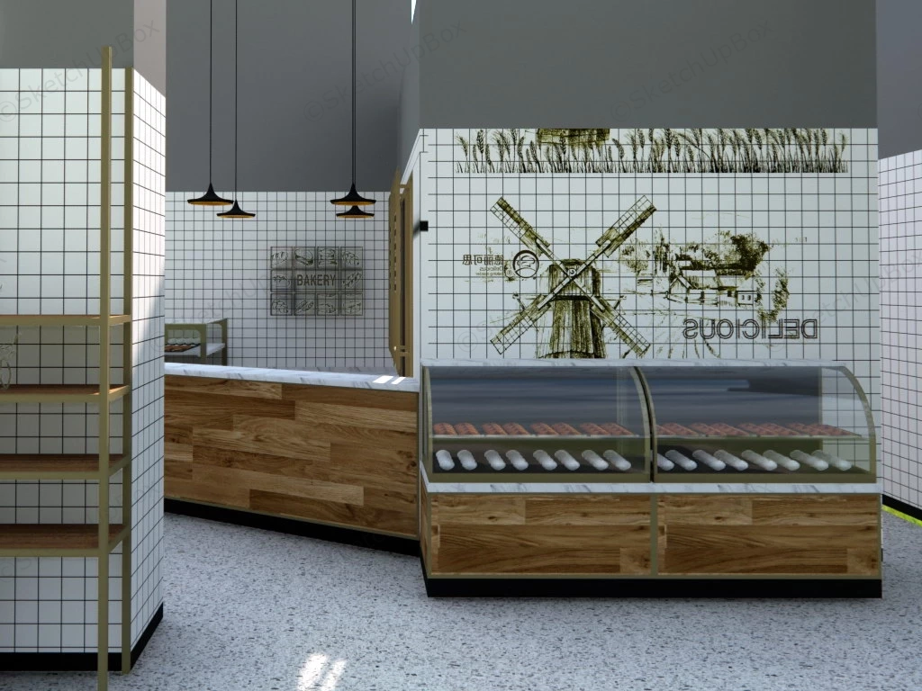 Bakery Shop Interior Design sketchup model preview - SketchupBox